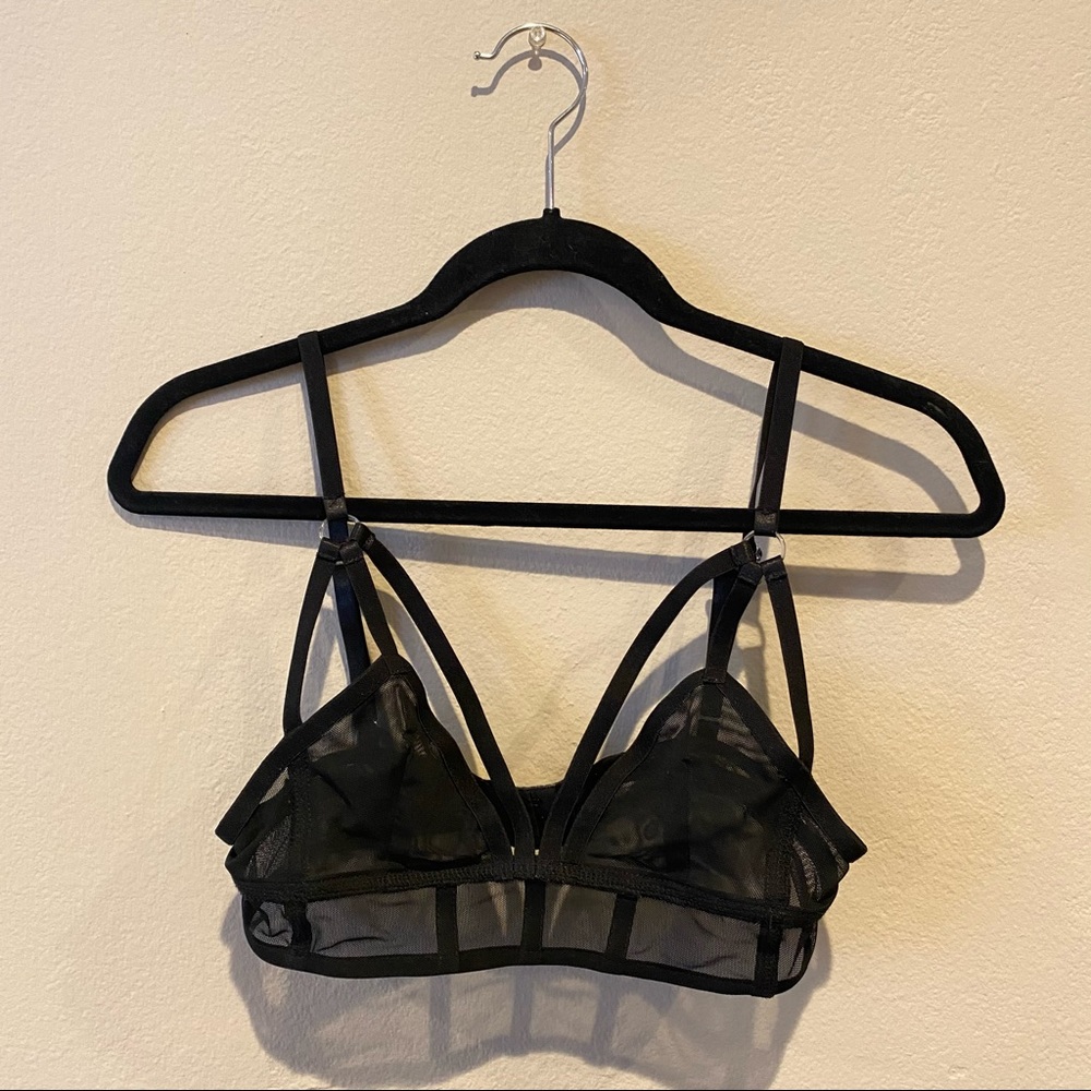 Black strappy bustier bralette